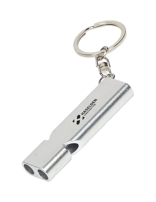 Quick Alert Silver Safety Whistle w/Haselden Construction Logo
