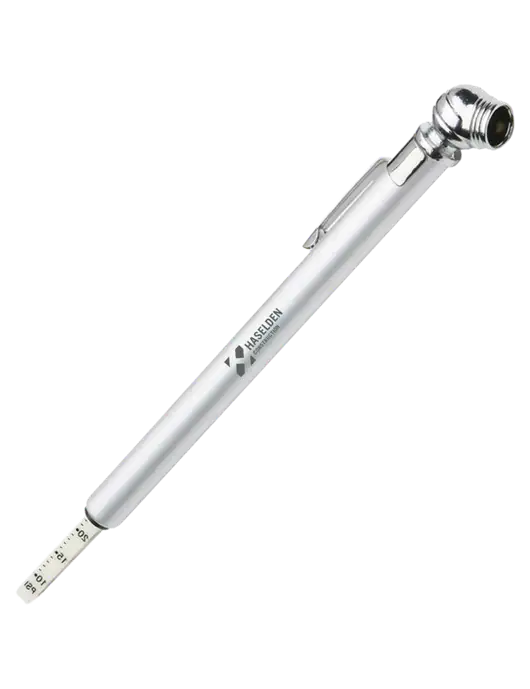 Quick View Silver Tire Gauge w/Haselden Construction Logo
