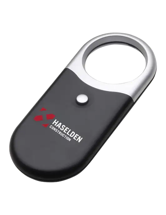Compact Black Magnifier Light w/Haselden Construction Logo