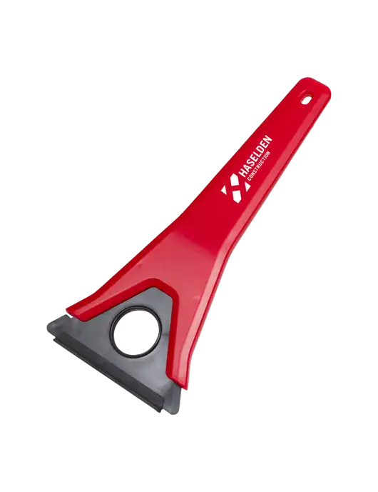 TriBlade Red Windshield Scraper w/Haselden Construction Logo