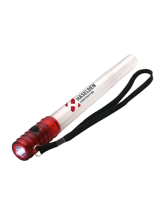 Red Emergency LED Glow Whistle w/Haselden Construction Logo