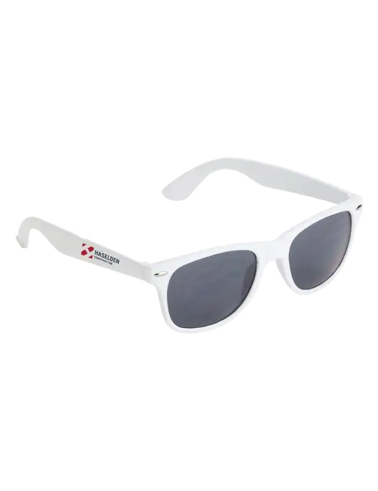 Daytona White Sunglasses w/Haselden Construction Logo