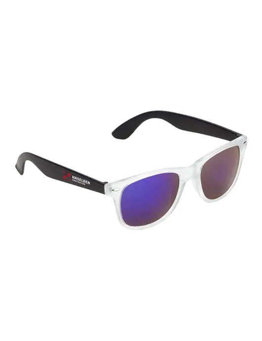 Key West Black Mirrored Sunglasses w/Haselden Construction Logo