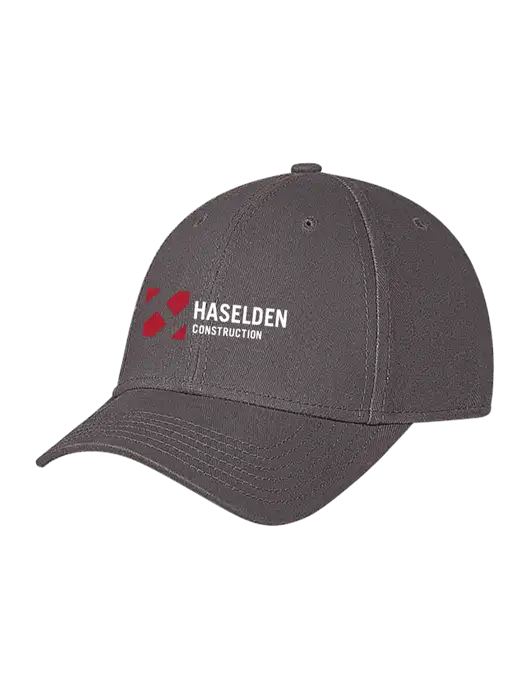 Medium Dark Grey Structured Soft Snap Closure Hook & Loop Cap w/Haselden Construction Logo