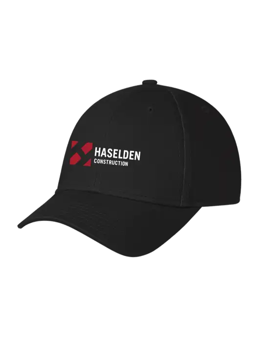 Black Structured Cap Hook & Loop w/Haselden Construction Logo