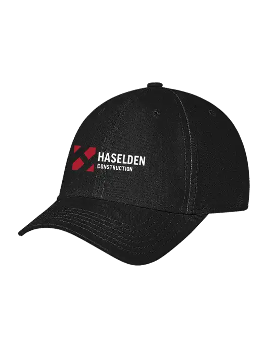 Black Structured Soft Snap Closure Hook & Loop Cap w/Haselden Construction Logo