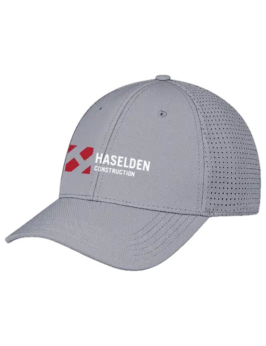 Grey Performance Stretchable Cap Hook & Loop w/Haselden Construction Logo