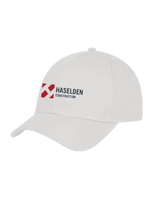 White Structured Cap Hook & Loop w/Haselden Construction Logo