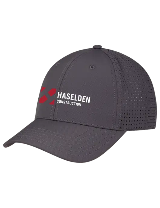 Charcoal Performance Stretchable Cap Hook & Loop w/Haselden Construction Logo