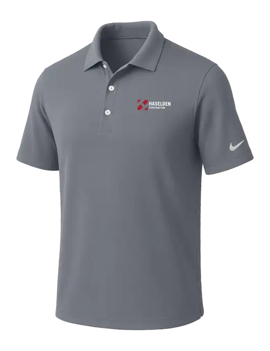 NIKE Medium Grey Dri-Fit Micro Pique Polo w/Haselden Construction Logo