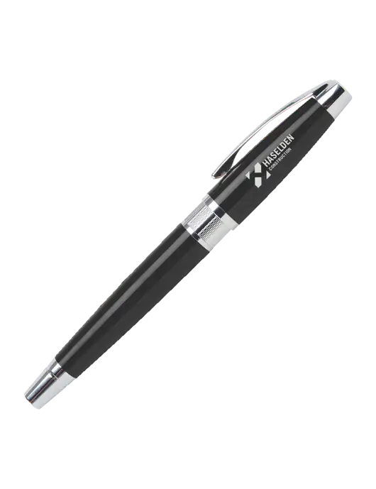 Masscotti Black Rollerball Pen - Black Ink w/Haselden Construction Logo