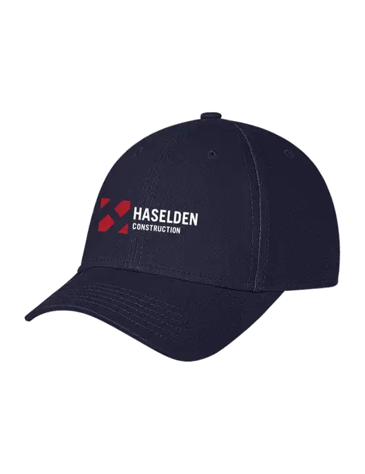 Navy Structured Soft Snap Closure Hook & Loop Cap w/Haselden Construction Logo