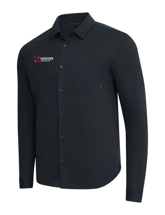 OGIO Black Extend Long Sleeve Button Up Shirt w/Haselden Construction Logo