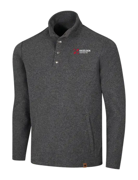 Russell Outdoors Dark Grey Heather Basin Snap Pullover w/Haselden Construction Logo