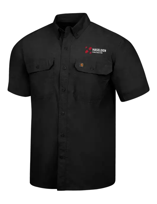 Carhartt Force Black Solid Short Sleeve Shirt w/Haselden Construction Logo