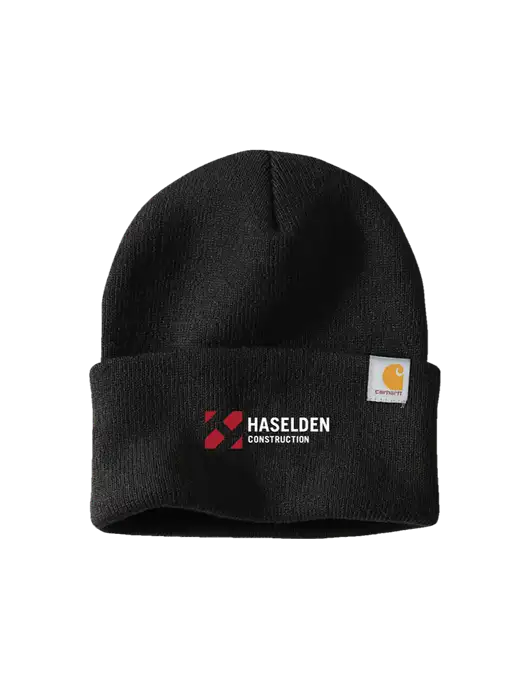 Carhartt Black Watch Cap 2.0 w/Haselden Construction Logo