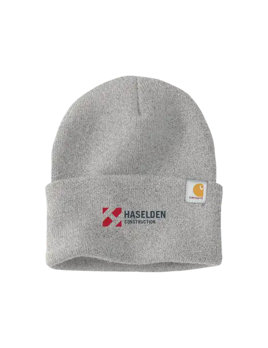 Carhartt Light Grey Heather Watch Cap 2.0 w/Haselden Construction Logo