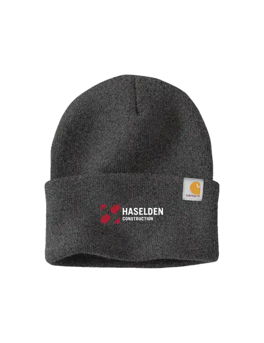 Carhartt Dark Grey Watch Cap 2.0 w/Haselden Construction Logo
