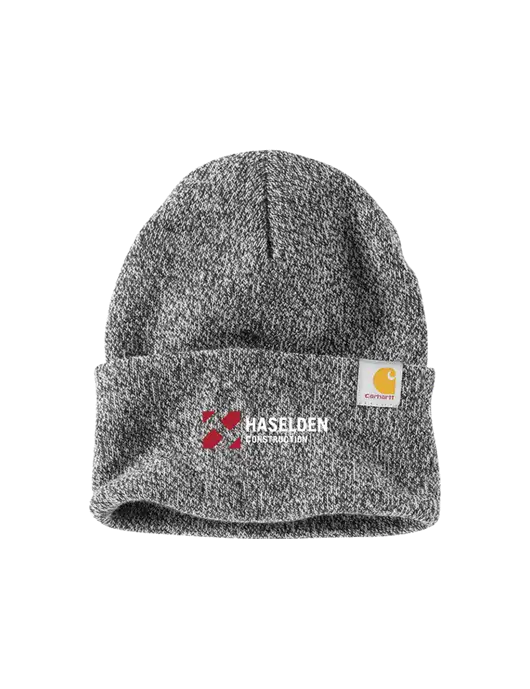 Carhartt Medium Grey Heather Watch Cap 2.0 w/Haselden Construction Logo