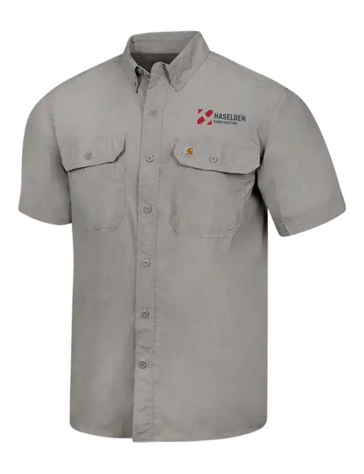 Carhartt Force Light Grey Solid Short Sleeve Shirt w/Haselden Construction Logo