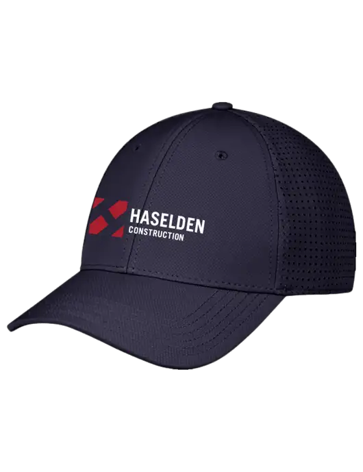 Navy Performance Stretchable Cap Hook & Loop w/Haselden Construction Logo