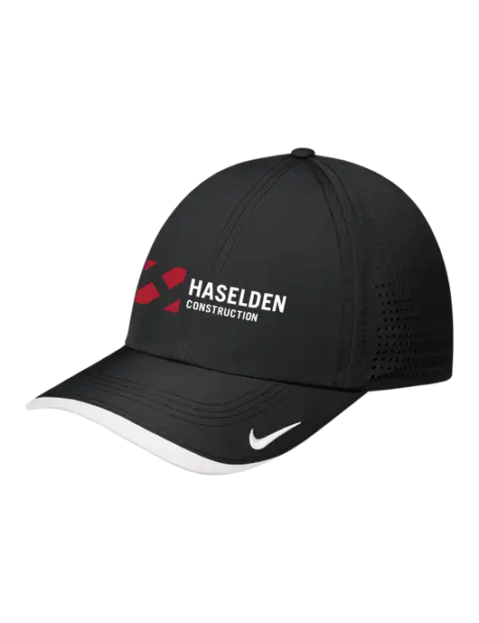 Nike Black/White Dri-FIT Perforated Performance Cap w/Haselden Construction Logo