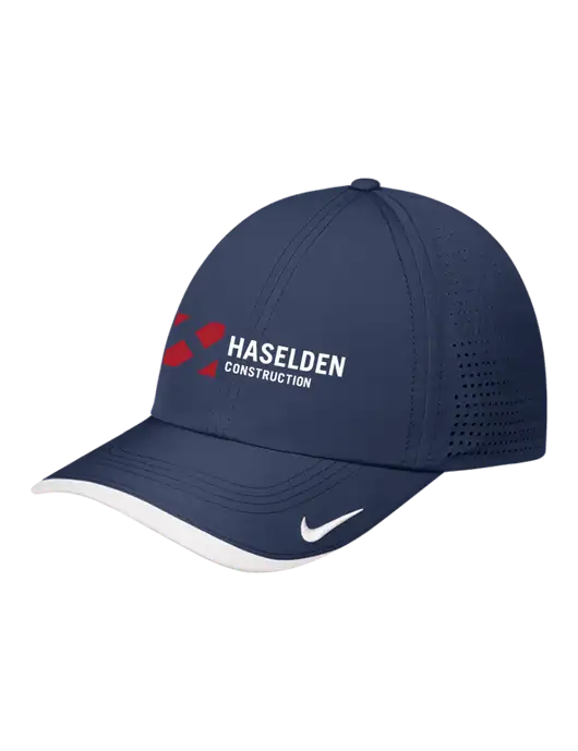 Nike Navy/White Dri-FIT Perforated Performance Cap w/Haselden Construction Logo