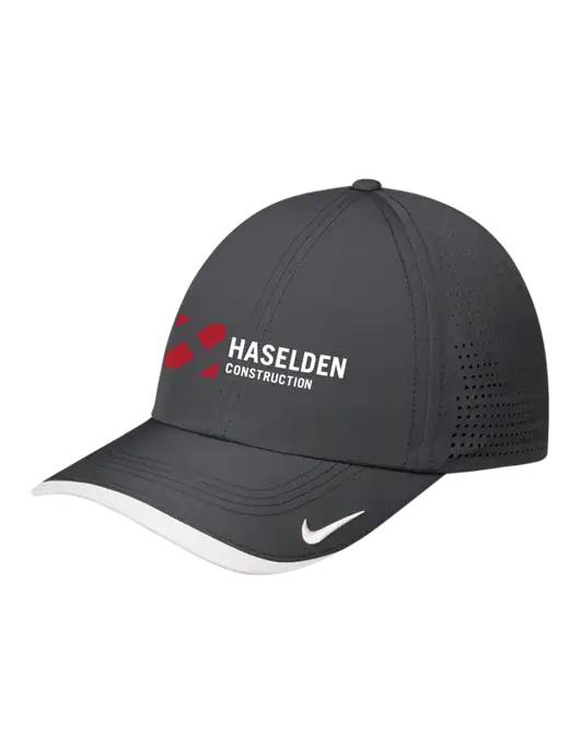 Nike Dark Grey/White Dri-FIT Perforated Performance Cap w/Haselden Construction Logo