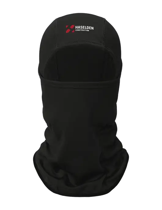 Black CornerStone Smooth Fleece Face Mask w/Haselden Construction Logo