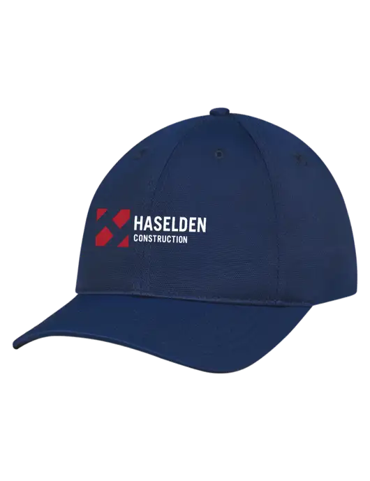Navy Nylon Twill Performance Cap w/Haselden Construction Logo
