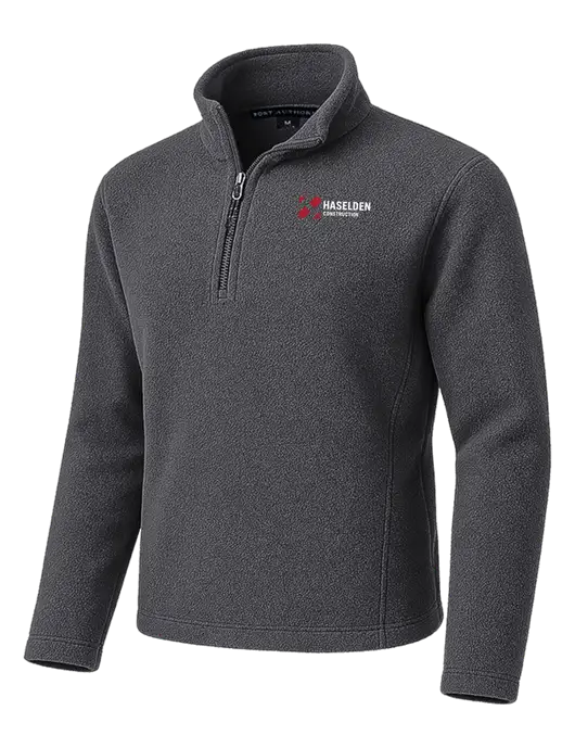 Dark Grey Fleece 1/4-Zip Pullover w/Haselden Construction Logo
