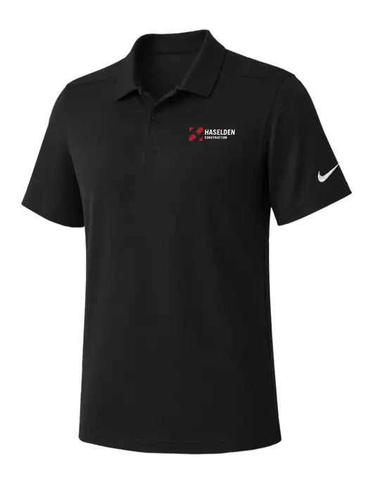 Nike Black Dry Essential Solid Polo w/Haselden Construction Logo