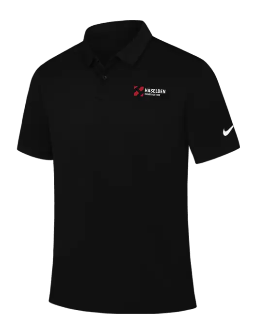 Nike Black Dry Essential Solid Polo w/Haselden Construction Logo
