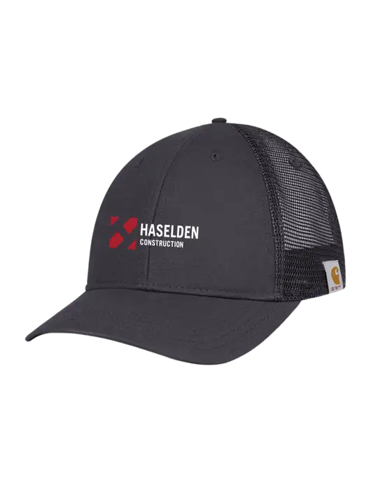 Carhartt Dark Grey Canvas Trucker Cap w/Haselden Construction Logo