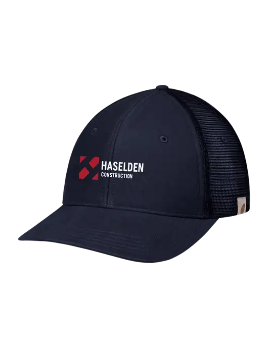 Carhartt Navy Canvas Trucker Cap w/Haselden Construction Logo