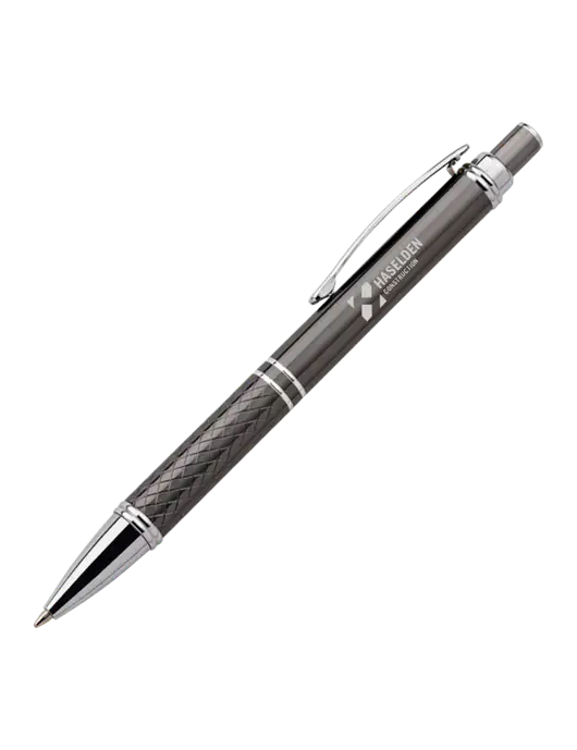Dark Grey Stellar Scribe Pen - Black Ink w/Haselden Construction Logo