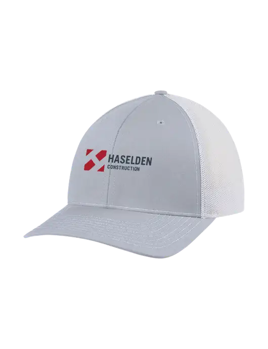 Richardson Adjustable Snapback Original 112 Trucker Cap Light Heather Grey w/White Mesh w/Haselden Construction Logo
