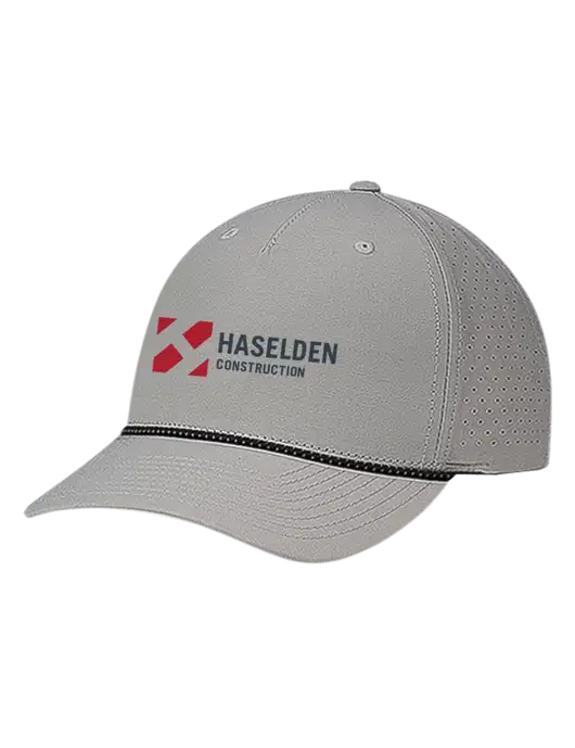 Richardson Laser Perf Performance Light Grey/Black-Grey Rope Cap w/Haselden Construction Logo