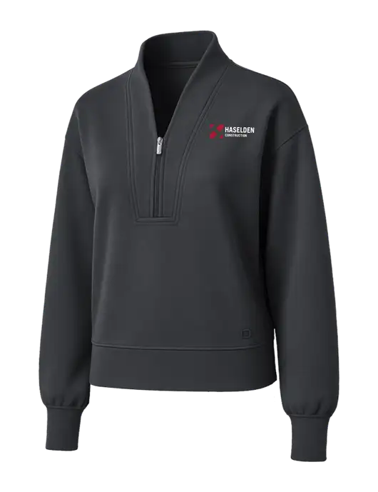 OGIO Womens Dark Grey Transcend 1/4-Zip w/Haselden Construction Logo