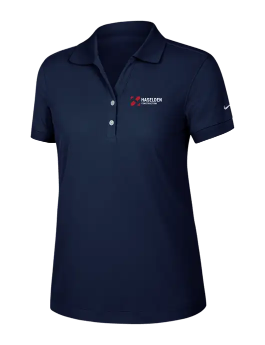 Nike Womens Dri-FIT Classic Dark Navy Polo w/Haselden Construction Logo