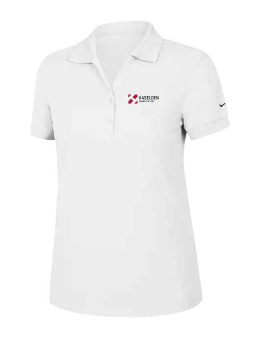 Nike Womens Dri-FIT Classic White Polo w/Haselden Construction Logo