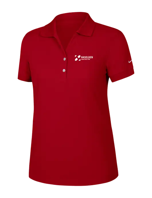 Nike Womens Dri-FIT Classic Red Polo w/Haselden Construction Logo