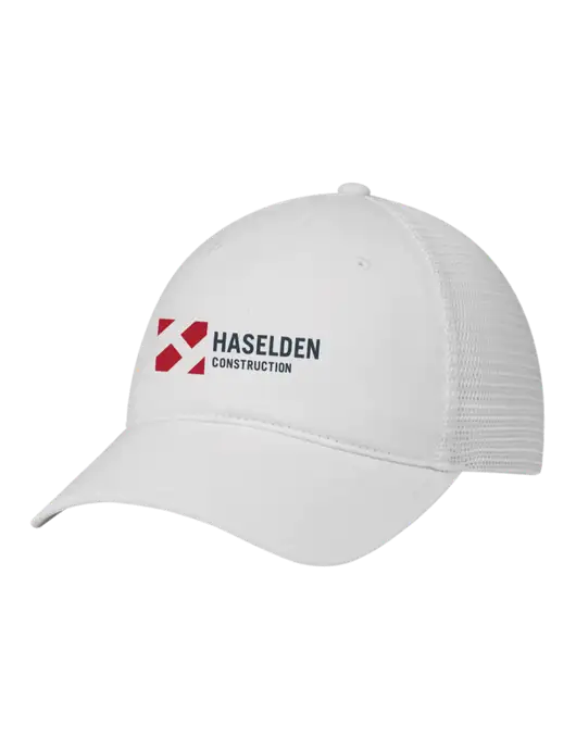 Richardson 111 Garment Washed Trucker Cap White w/White Mesh w/Haselden Construction Logo