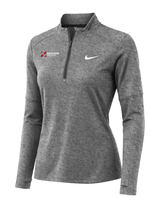 Nike Black Heather Womens Dri-FIT Element 1/2-Zip Pullover w/Haselden Construction Logo