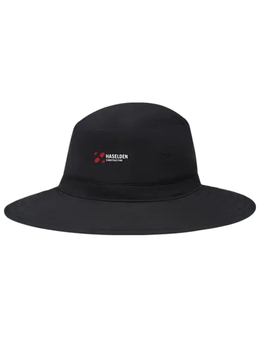 Black Booney Sun Hat w/Haselden Construction Logo