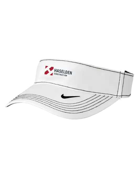 Nike White Dri-FIT Ace Visor w/Haselden Construction Logo