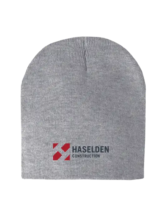 Light Grey Heather Element Knit Beanie w/Haselden Construction Logo