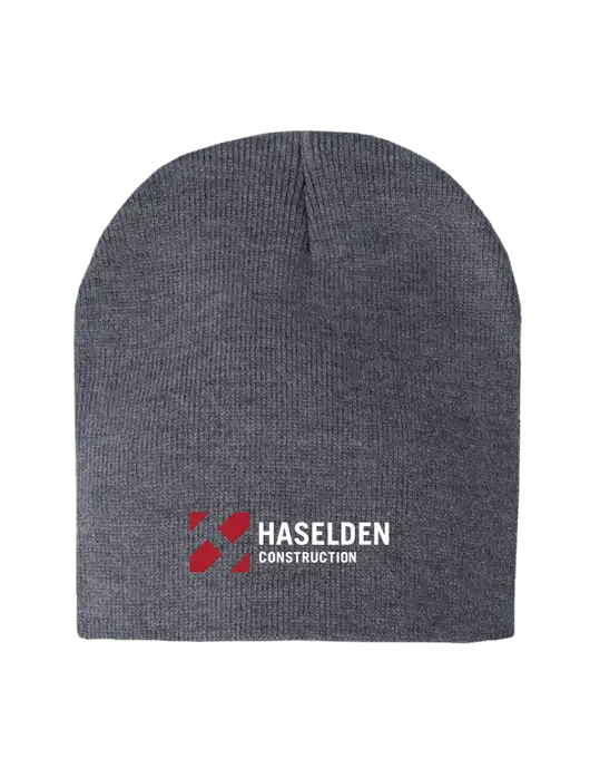 Dark Grey Heather Element Knit Beanie w/Haselden Construction Logo