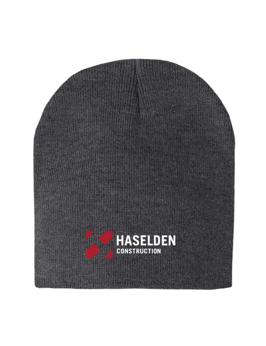 Charcoal Heather Element Knit Beanie w/Haselden Construction Logo