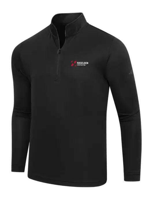 Adidas Black Lightweight Quarter Zip Pullover w/Haselden Construction Logo